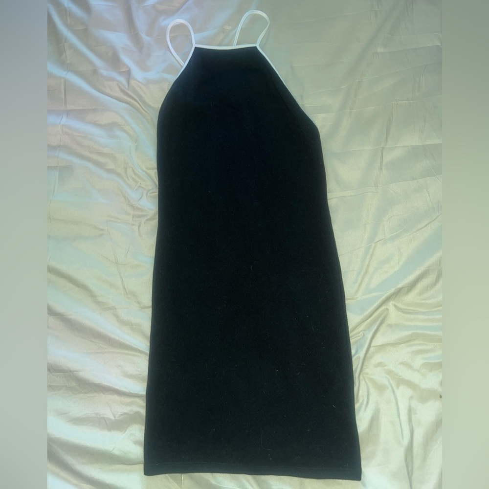Zara black asymmetrical tight black dress size small